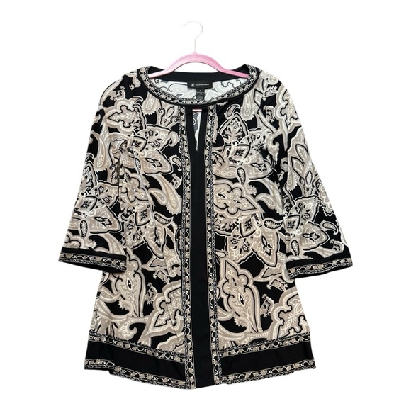 INC International Concepts Embellished Split Neck Top - Picture 3 of 5